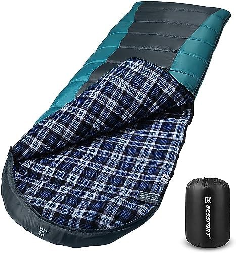 Flannel lined winter waterproof sleeping bag