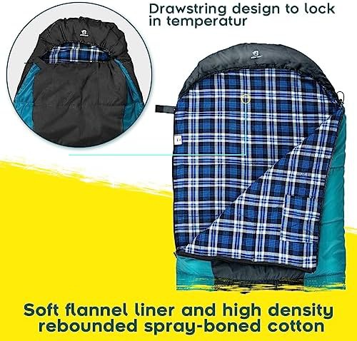 Flannel lined winter waterproof sleeping bag — photo 3