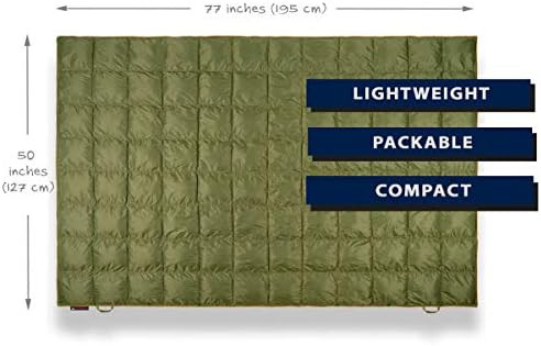 Olive orange double puffy camping blanket — photo 3