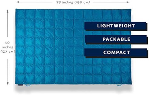 Teal blue double puffy camping blanket — photo 3