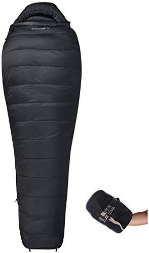 Black mummy goose down sleeping bag