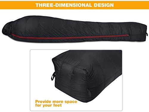 Black mummy goose down sleeping bag — photo 5
