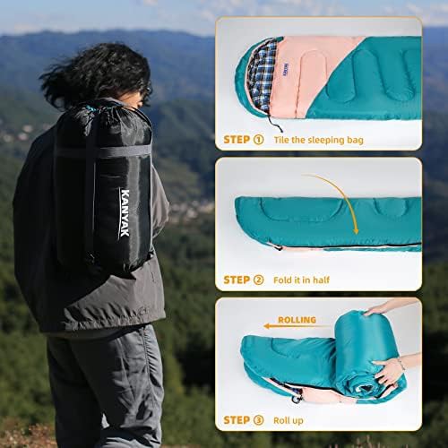 Navy blue four season camping sleeping bag — photo 5