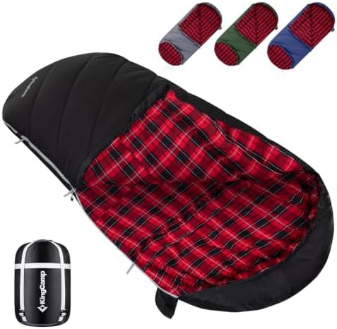 Extra Tall Flannel Lined Hooded Sleeping Bag