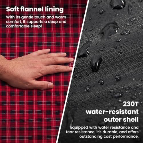 Extra Tall Flannel Lined Hooded Sleeping Bag — photo 4