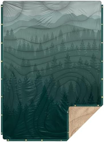 Large Sherpa Lined Cold Weather Camping Blanket