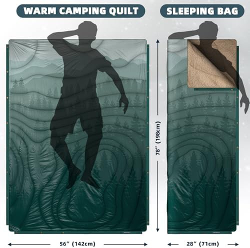Large Sherpa Lined Cold Weather Camping Blanket — photo 5
