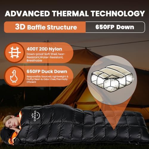 OMVMO rectangular down sleeping bag 15 degree — photo 3