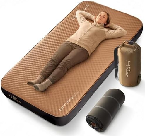 Self inflating foam twin camping mattress