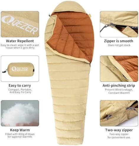 Qezer 600 fill ultralight down sleeping bag — photo 5