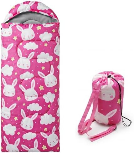 Pink kids lightweight backpacking sleeping bag