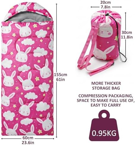 Pink kids lightweight backpacking sleeping bag — photo 4
