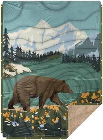 Insulated Fleece and Sherpa Outdoor Blanket