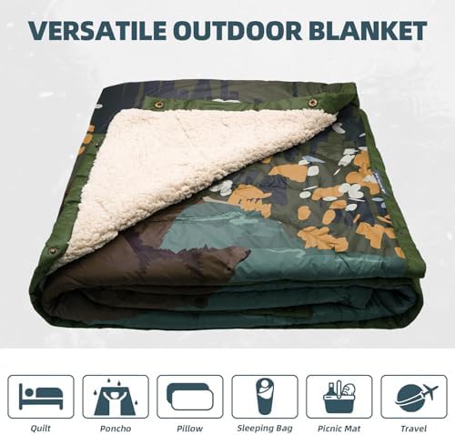 Insulated Fleece and Sherpa Outdoor Blanket — photo 3