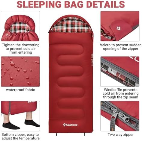 Kids Flannel Lined Three Season Sleeping Bag — photo 4