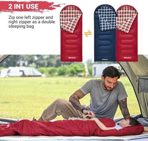 Kids Flannel Lined Three Season Sleeping Bag — photo 5