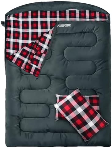 POEPORE double sleeping bag with pillows