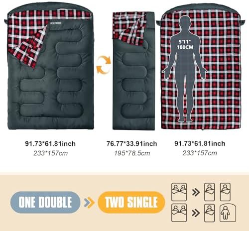 POEPORE double sleeping bag with pillows — photo 3