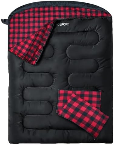 POEPORE flannel double sleeping bag adults