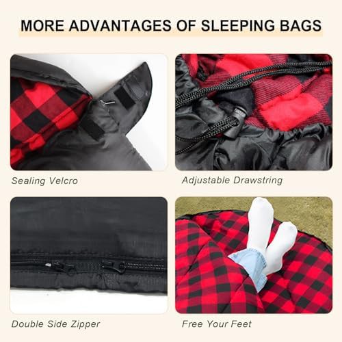 POEPORE flannel double sleeping bag adults — photo 5