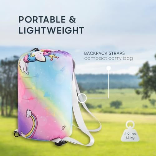 Unicorns rainbow purple kids sleeping bag — photo 4