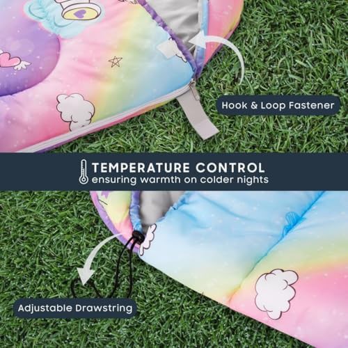 Unicorns rainbow purple kids sleeping bag — photo 5