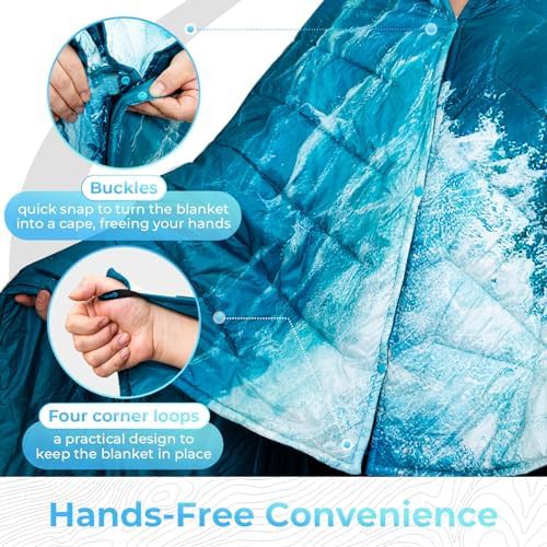 Seawave Printed Wearable Down Alternative Blanket — photo 3