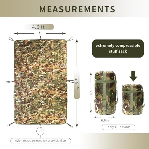 Camo Military Poncho Liner Sleeping Bag — photo 4