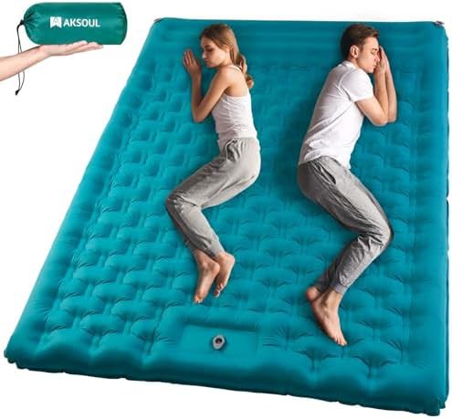 Inflatable double person pad with pump
