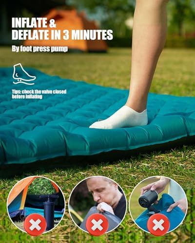 Inflatable double person pad with pump — photo 3