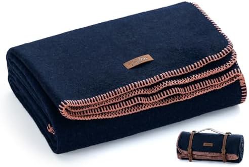 Thick military style wool camping blanket