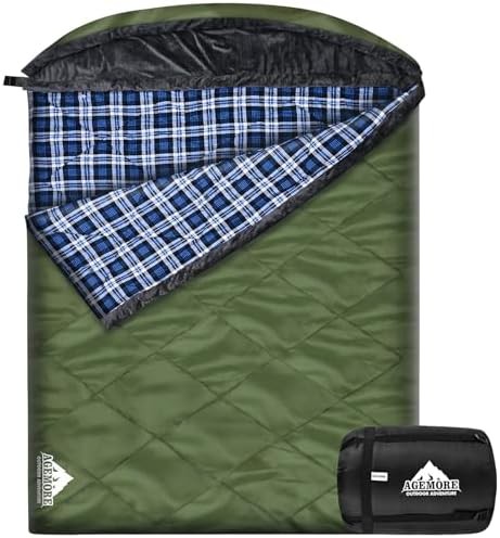 Double Sleeping Bag with Fleece Hood