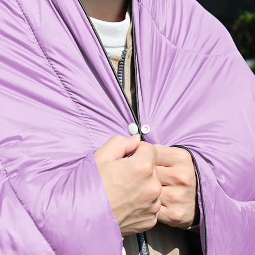 Purple puffy outdoor backpacking blanket — photo 4