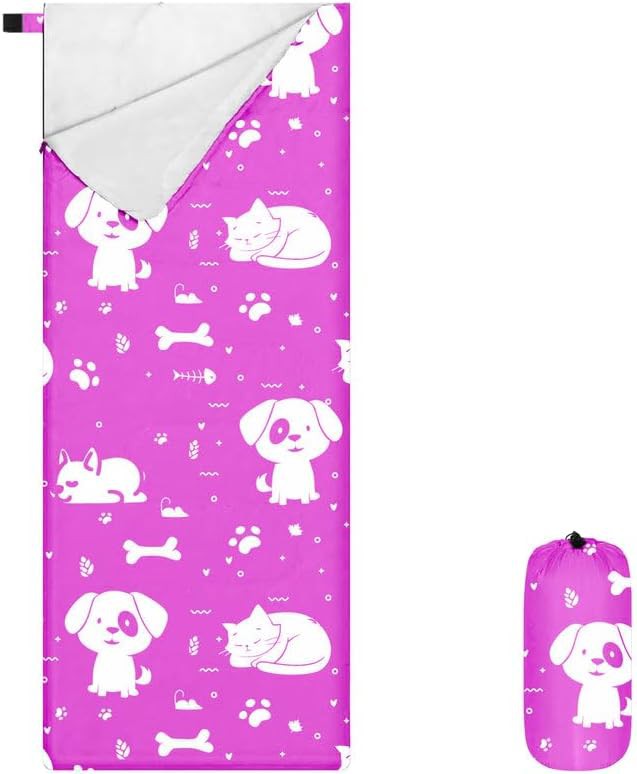 Pink ultralight compact kids sleeping bag