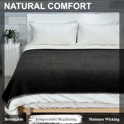 Charcoal virgin wool camping and survival blanket — photo 4