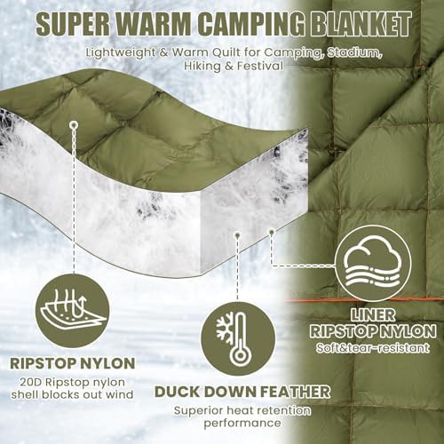 HunnmingRe hooded down wearable sleeping bag olive — photo 3
