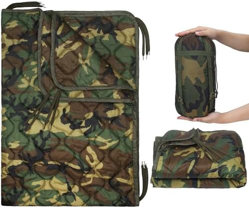 Camo insulated military poncho liner
