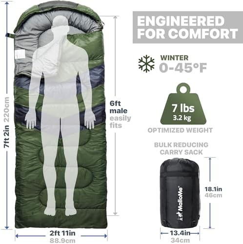 Durable waterproof adult camping sleeping bag — photo 3