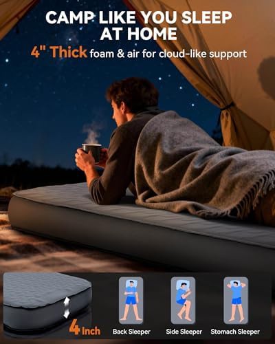 Thick single person self inflating sleeping pad — photo 3