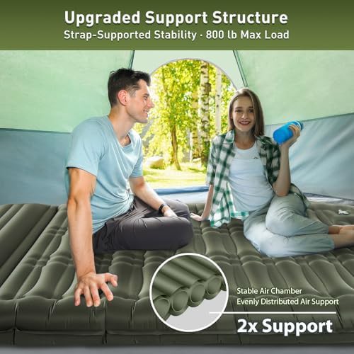 Thick double inflatable camping sleeping pad — photo 3