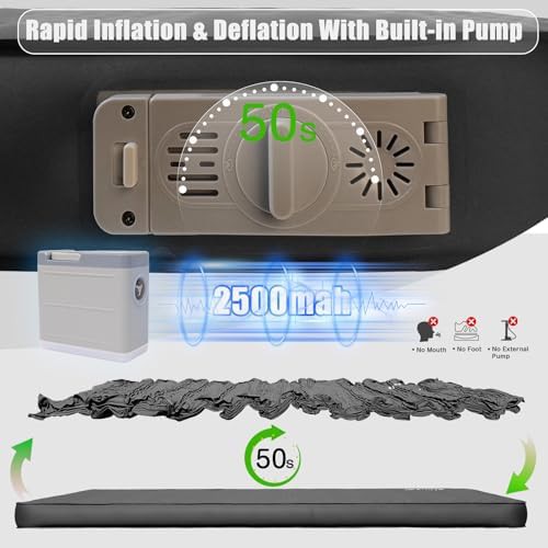 Grey memory foam self inflating sleeping pad — photo 3