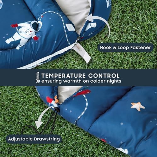 Space rocket blue kids sleeping bag — photo 5