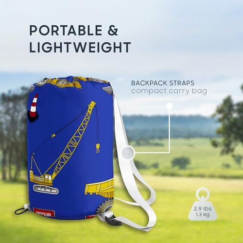 Excavator blue kids sleeping bag for three seasons — photo 4