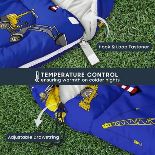 Excavator blue kids sleeping bag for three seasons — photo 5