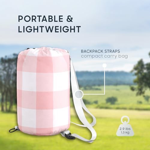 Gingham plaid pink kids sleeping bag — photo 4