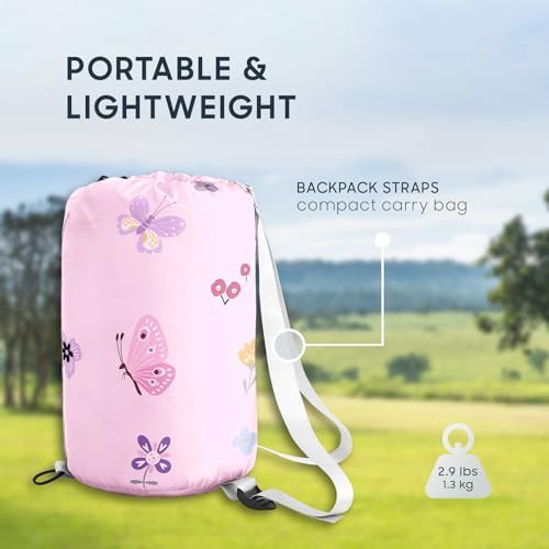 Butterfly garden pink kids sleeping bag — photo 4