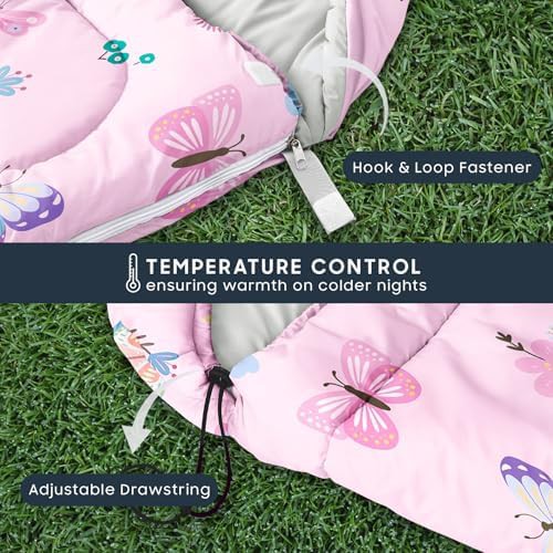 Butterfly garden pink kids sleeping bag — photo 5