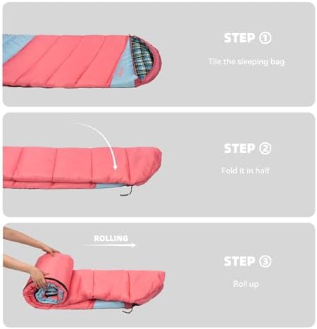 Pink and blue flannel three season sleeping bag — photo 5