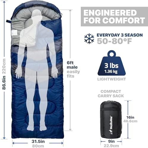 Lightweight single person hiking sleeping bag — photo 3