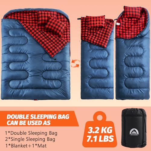 Double queen size flannel sleeping bag — photo 4